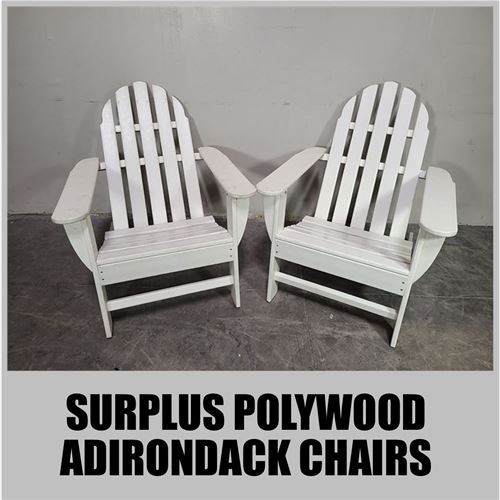 Surplus Assets - Over 100 White Polywood Adirondack Chairs