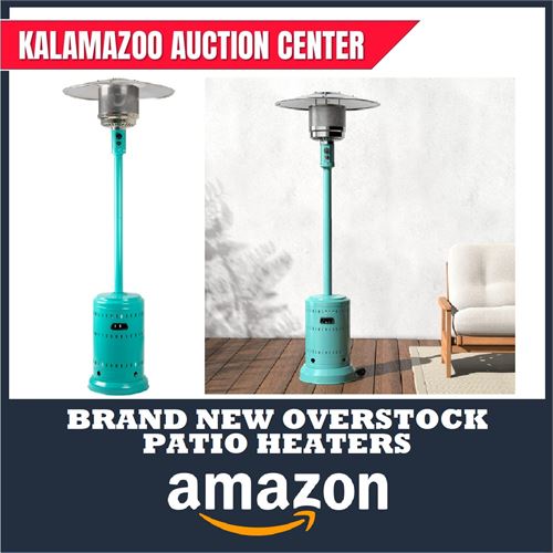 Brand New Overstock Patio Heaters - Amazon - Kalamazoo Auction Center