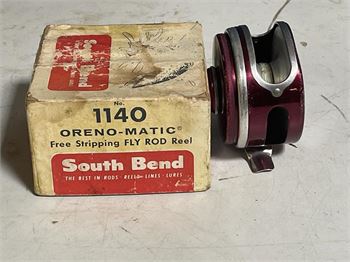 Vintage South Bend OREN-O-MATIC 1140 Auto Fly Fishing Reel W Line Box 