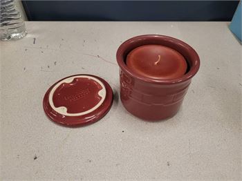 Longaberger Pottery Crock With Paprika Red 