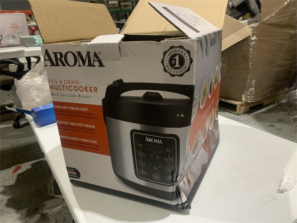 Biddergy - Worldwide Online Auction and Liquidation Services - CLASS A - AROMA  20 Cup Digital Multicooker & Rice Cooker