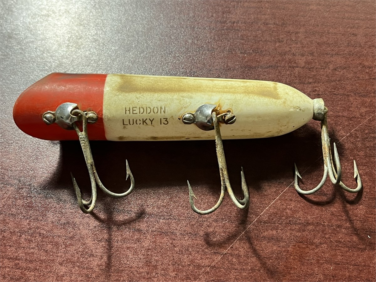 Biddergy - Worldwide Online Auction and Liquidation Services - Vintage  Heddon Lucky 13 Fishing Lure