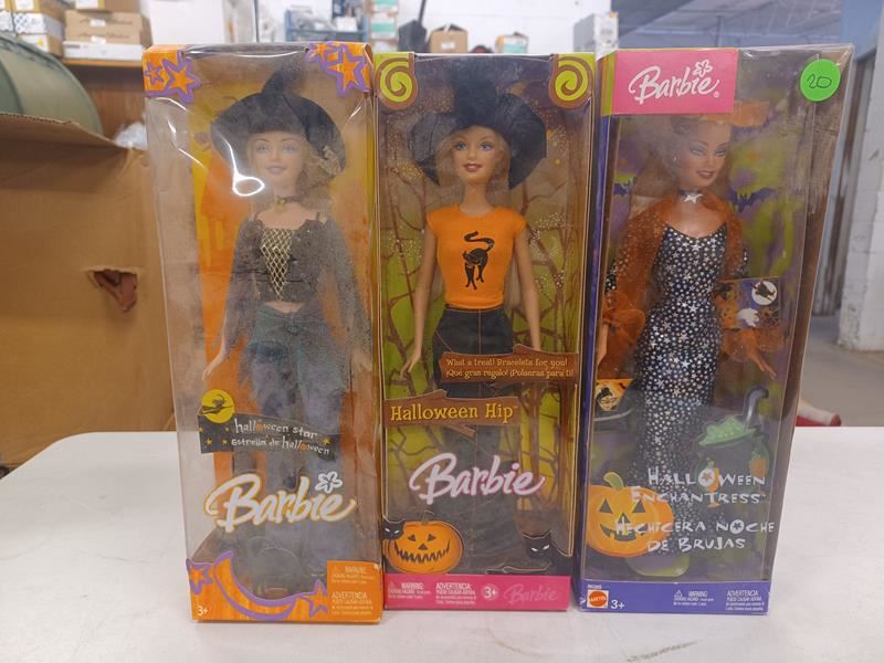 Biddergy Worldwide Online Auction and Liquidation Services Barbie Halloween Enchantress Barbie Halloween Star Barbie Halloween Hip