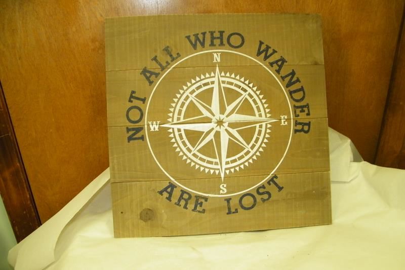 Biddergy - Worldwide Online Auction and Liquidation Services -  Inspirational Wood Sign Not all Who Wander are Lost